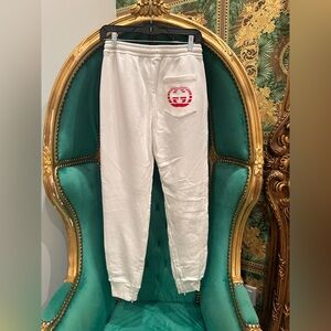 Gucci Cream Sweatpants with Subtle Red Accents, Size Small, Never worn